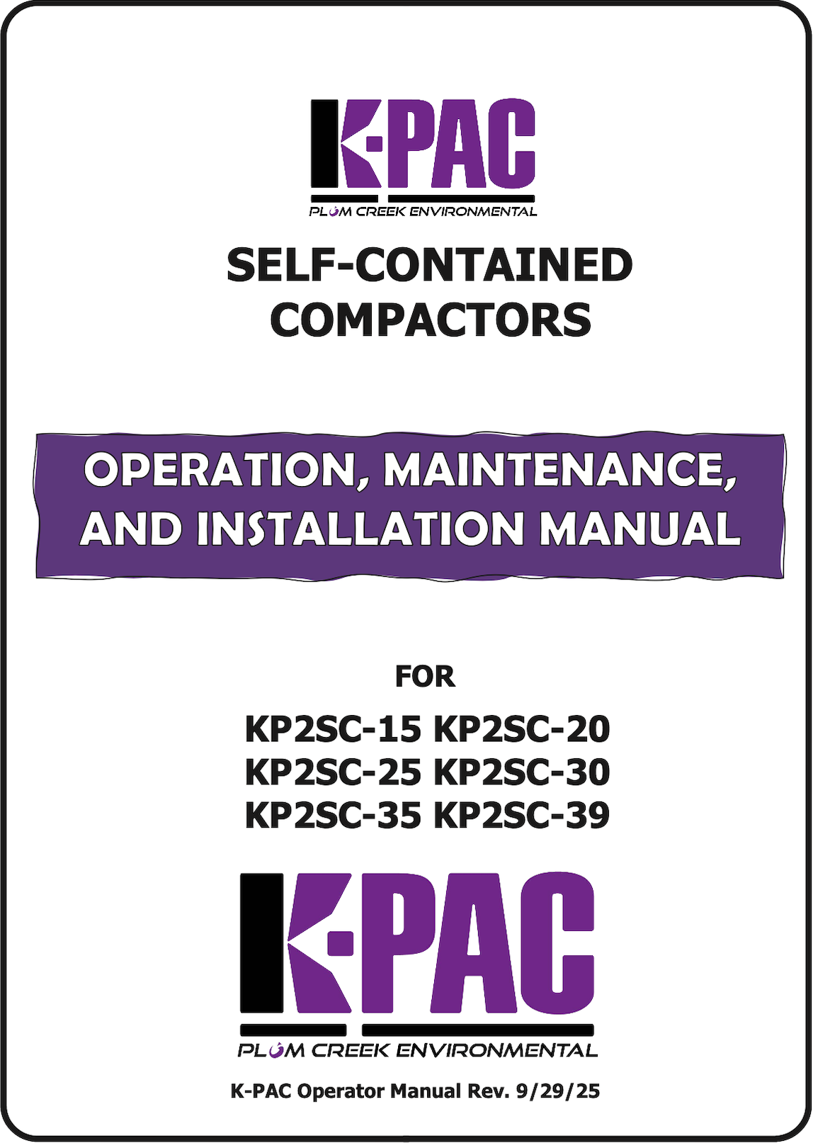 Self-Contained Compactors Manual